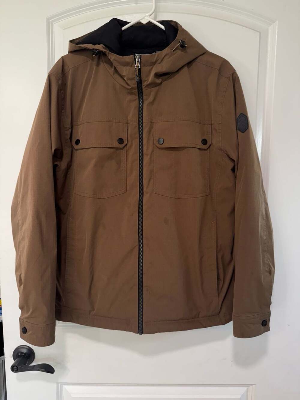 Gorpcore Utility Hooded Jacket Lightweight Brown Outdoor Field Men’s Size M